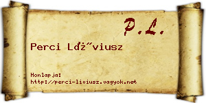 Perci Líviusz névjegykártya